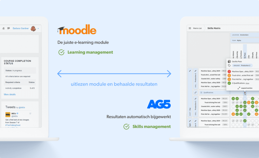 Moodle + AG5 Combineer elearning met skills management