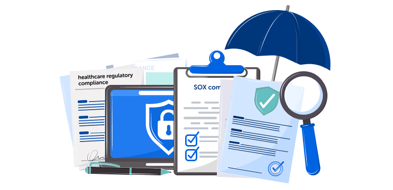 Image showing the different healthcare regulatory compliances. 